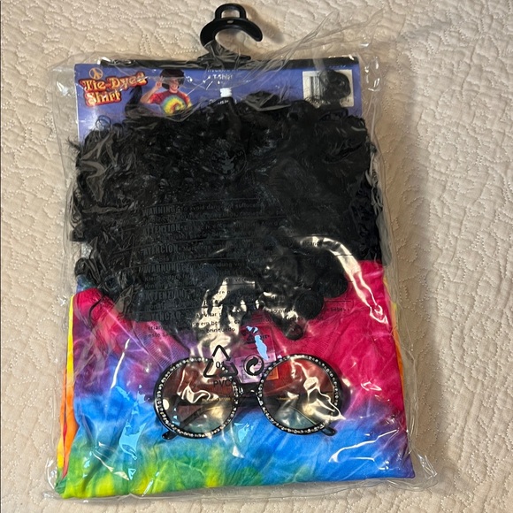 Adult Unisex Vibrant Tie-Dye Shirt 3-Piece Costume - Picture 2 of 3